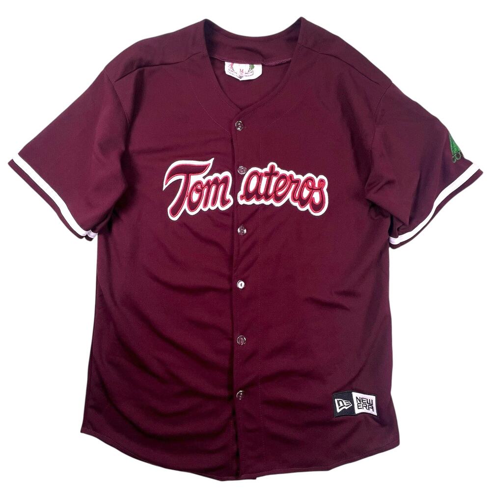 Tomateros De Culiacan Jersey Mens M Burgundy LMB Mexico Baseball New Era Sewn - Picture 3 of 14